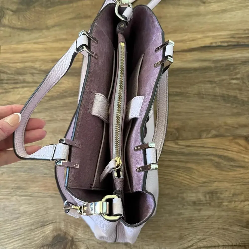 KATE SPADE Lavender Leather Gwyn Pershing Street Convertible Satchel Bag EUC - Picture 8 of 14